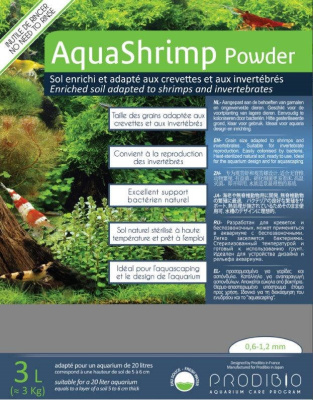 Prodibio Грунт  для креветок и беспозвоночных AquaShrimp Powder 0,6-1,2мм, 3л